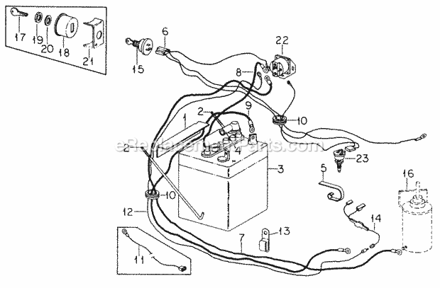 Electric Starting I Diagram and Parts List for 182 134-182-399, 133-182-399, 0350030U, 132-182-3 Cub Cadet Lawn Mower